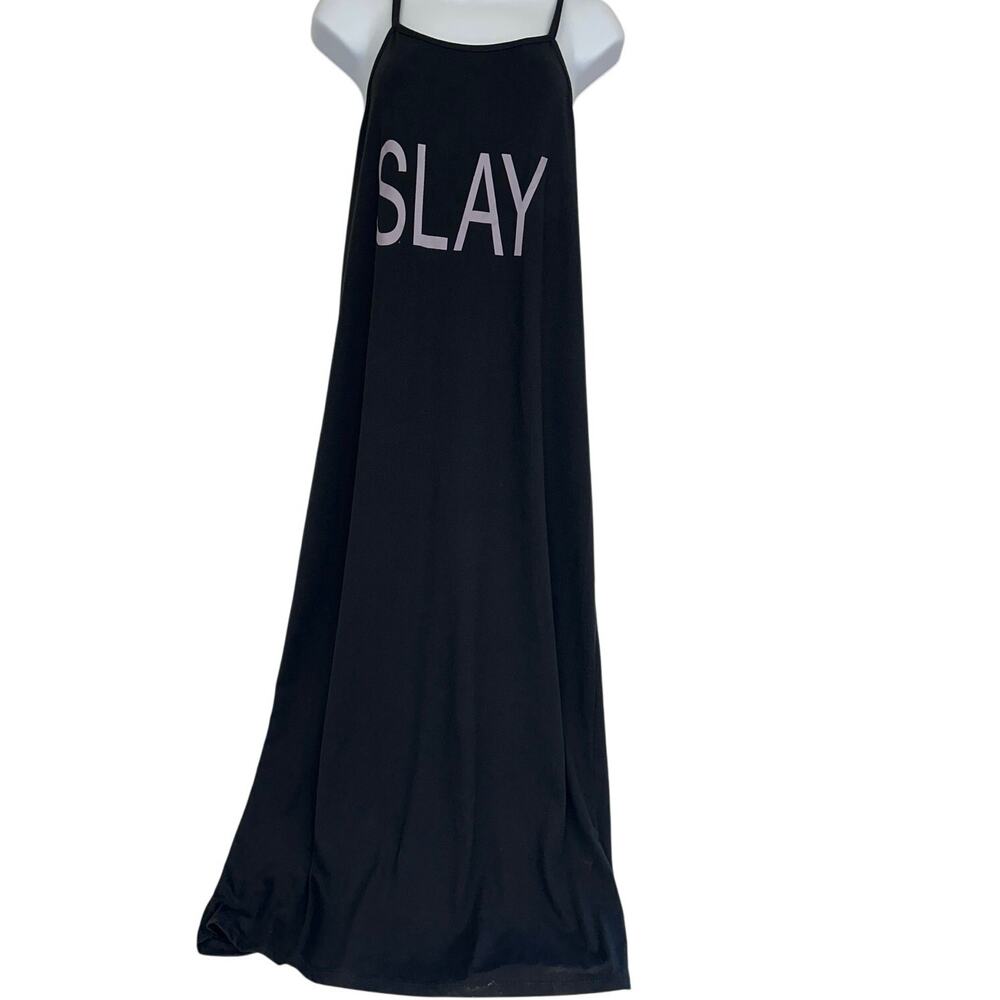 Rouge Collection Black “Slay” Maxi Dress Plus Size 2X